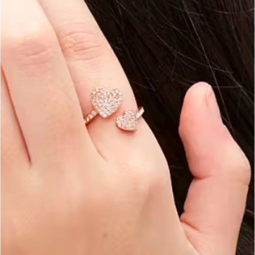 Kate Spade ♠️ New York - NEW - Yours Truly Pave Heart Ring Size: 5 Rose Gold